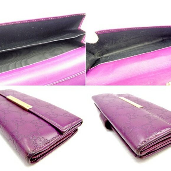 Gucci Long Wallet Gucci Shima ~ Leather Auth USED T10874 - Picture 3 of 5